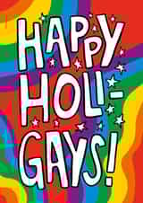 Happy Holi-Gays Pun Christmas Card created by TeePee Creations