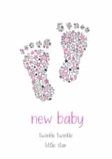 Twinkle Twinkle New Baby Girl card with Pink Stars created by Maddy Bennett