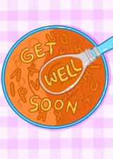 Alphabet Soup Get Well Soon Card created by Alice Illu