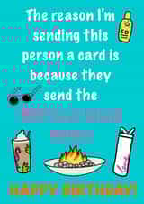 Funny Love Island Birthday Card - The reason I'm sending this person a card is because they send the BEST Love Island memes Happy Birthday created by Karentoons