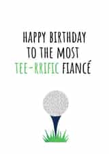 Fiancé birthday card golf cute funny created by Amy (Hedgecards)