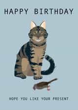 Hope You Like Your Present Cat Birthday Card 1000 created by Taura Designs