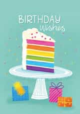 Birthday wishes rainbow cake created by Paper Valley Design Studio