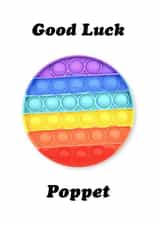 Everybody loves a poppit! Good Luck Poppet card created by Chloé Lawson