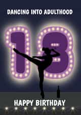 Dancing Into Adulthood 18th Birthday Card created by @Cupsie's Creations