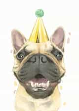 French Bulldog Birthday Card created by Robert James Hull