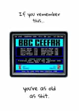 Old as shit ceefax birthday card  created by Dangerous Dave 