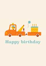 Truck happy birthday card created by Pookie Studio
