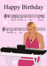 Love island Millie playing happy birthday on the keyboard created by The little northerner 
