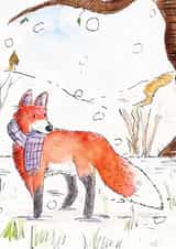 Cosy fox in the snow created by Becky Holman