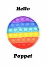 Everybody loves a poppit! Hello Poppet card created by Chloé Lawson