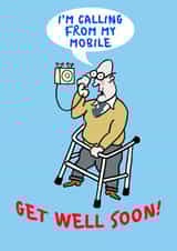 Send this cartoon card to wish someone a speedy recovery created by The Steam Donkey Gallery