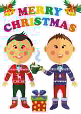 Cute Guys Christmas Card created by Dean Morris Cards