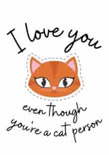 Cat person valentines love card created by Georgina Vallat