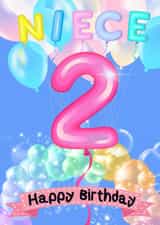 Niece-Happy 2nd Bubbly Balloon Birthday created by Kerrylovescards