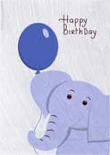 Birthday card with cute baby elephant and balloon created by Andreeva Kate