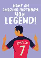 Cristiano Ronaldo football Birthday card created by Kwirk Cards