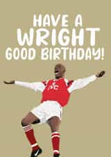 Ian Wright pundit football Birthday card created by Kwirk Cards