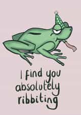 Froggy pun love card - I find you absolutely ribbiting created by Frankie Glover Finlay