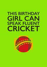 Cricket for Girls Birthday Card created by PEA GREEN PRINTS