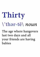 Thirty Definition 30th Birthday Card created by @RoseDesignCards