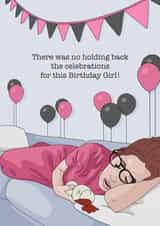 Birthday card for the girl that falls asleep early! created by Evie Garnett Designs