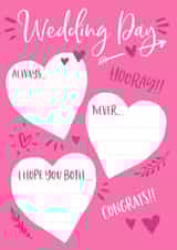 Wedding Day Advice Card - Personalised wedding card created by Woody's Design