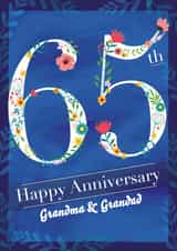 Floral 65th Anniversary for Grandparents created by Yeti Design