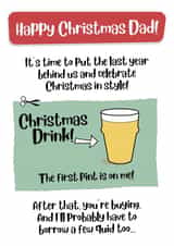 Christmas Pint on Me dad! christmas card created by Codfish Design