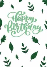 Leaf nature happy birthday card created by Amber Kilsby