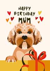Cockapoo Dog Birthday Card for Mum created by Diva Doodle Designs