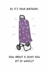 Funny New Set of Wheels Birthday Card created by Evie Garnett Designs