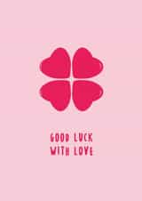 Heart shamrock good luck love card 1001 created by Sean Cullen