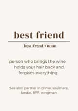 Best friend dictionary definition created by Pique Design