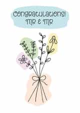 Congratulations Mr and Mr - Watercolour bouquet card created by Harriet