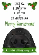 Merry Christmas Card from the Dog (Black) 1000 created by The Merry Giraffe