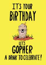 Gopher a Drink created by Martyn Scribbler Illustration
