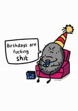 Funny and rude birthday card created by Swearing Sid