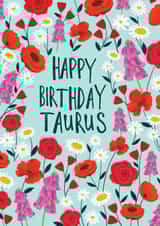 Happy Birthday Taurus Floral Zodiac Card created by Marie Wilkinson