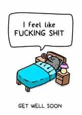 Funny get well soon card created by Swearing Sid