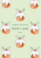 Cute Christmas Pudding Mum and Dad Card created by Juniper and Rose Studio