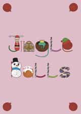 Christmas themed knitting / wool / yarn / crochet card created by @hairheadsart