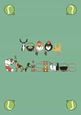 Christmas Dogs design card created by @hairheadsart