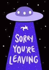 Sorry You're Leaving Goodbye Spaceship Card created by Evannave