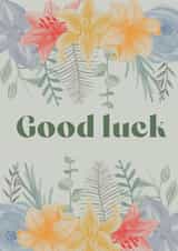 Watercolour floral good luck card created by Sasha Elle Digital Art