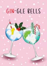 Gin-gle Bells Gin Cocktail Glasses Christmas Card created by Amy Florence Design