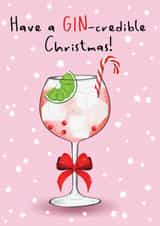 GIN-credible Christmas Gin Cocktail Christmas Card created by Amy Florence Design