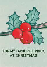 Favourite prick, holly berry Christmas card created by Oh Milo Made