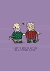 Cute Matching Slippers Anniversary Card / Valentines Day Card - I Want To Grow Old With You And Get Matching Slippers created by Kat Willott