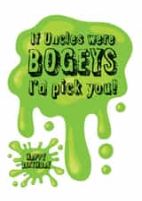 Funny Uncle bogey birthday card created by WigglyCards